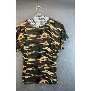 Hybrid Company Womens Green Camo Pullover Top, Soft Size 2X